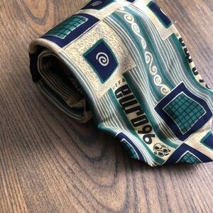 🎄 Euro  96 silk tie green/cream England